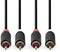 Nedis CABW24200AT05 - RCA Kabel - 50cm - Grijs