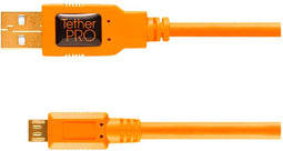Tether Tools CU5430ORG - USB 2.0 A Male naar Micro-B 5-Pin Kabel - Vergulde connectoren - Oranje