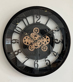 Wandklok industrieel - wandklok zwart - muurklok - Ø46 cm