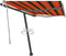 vidaXL - Luifel - vrijstaand - handmatig - uittrekbaar - 450x350 - cm - geel - en - wit