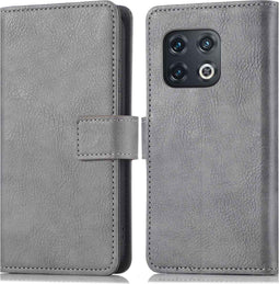 iMoshion Hoesje Geschikt voor OnePlus 10 Pro Hoesje Met Pasjeshouder - iMoshion Luxe Bookcase - Grijs