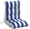 vidaXL - Stoelkussens - 4 - st - lage - rug - gestreept - oxford - stof - wit - en - blauw