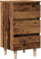 vidaXL - Nachtkastje - 40x35x69 - cm - bewerkt - hout - oud - houtkleurig