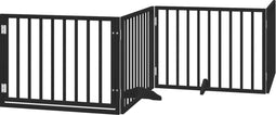 vidaXL - Hondenhek - inklapbaar - 4 - panelen - 320 - cm - populierenhout - zwart