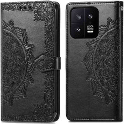 iMoshion Hoesje Geschikt voor Xiaomi 13 Hoesje Met Pasjeshouder - iMoshion Mandala Bookcase - Zwart
