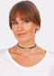 Elli - Halsketting - Dames Choker Cirkel Suède Zwart 925 Sterling Zilver