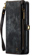 Caseme - Geschikt voor Samsung Galaxy S23 - Vintage 2 in 1 portemonnee hoes - Zwart
