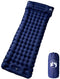 vidaXL - Kampeermatras - met - kussen - zelfopblazend - 1-persoons - marineblauw