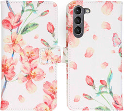 iMoshion Hoesje Met Pasjeshouder Geschikt voor Samsung Galaxy S23 Plus - iMoshion Design Softcase Bookcase - Roze / Blossom Watercolor