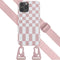Selencia Hoesje Geschikt voor iPhone 12 Pro Max Hoesje Met Koord - Selencia Siliconen design hoesje met afneembaar koord - Roze / Irregular Check Sand Pink