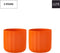 J-Line bloempot Summer - keramiek - oranje - medium - 2 stuks - Ø 15 cm