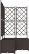 vidaXL - Tuinbak - met - Trellis - 3 - st - Bruin - 80x80x143 - cm
