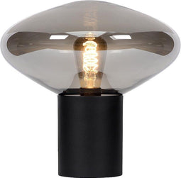 Atmooz - Tafellamp Flight - Slaapkamer / Woonkamer - Industrieel - Zwart - rookgrijs glas - Hoogte 150cm - Metaal en Glas