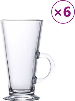 vidaXL - Latteglazen - met - handvat - 6 - stuks - 250 - ml