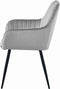 SOLDEN Stoel - Zilvergrijs Velvet, Metalen Poten, Stijlvol Ontwerp en Optimaal Zitcomfort voor Woonkamer, Slaapkamer, Eetkamer of Kantoor, Max. 120 kg
