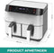 Niceey Dubbele Airfryer XXL - 8.0 Liter - 2460 Watt - 2 Kookvakken - Zilver