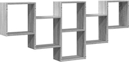 vidaXL - Wandschap - 159x18x66 - cm - bewerkt - hout - grijs - sonoma - eikenkleurig