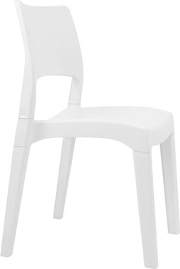 Pro Garden 75298 Stapelstuhl KLIK KLAK weiß KLK76CBI PROGARDEN, Harz Polypropylen Wildleder, bunt