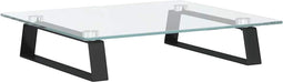 vidaXL - Monitorstandaard - 40x35x8 - cm - gehard - glas - en - metaal - zwart