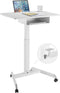 VDD Gaming - Zit Sta Bureau - Verrijdbaar - In hoogte verstelbaar 76-113 cm - Wit - Bureaublad 80 x 58 cm