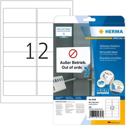 Herma - Etiketten Movables - Verwijderbaar 96x42.3mm A4 (300 st.)