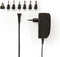 Nedis Universele AC-Stroomadapter - 24 W - 9 - 24 V DC - 1.80 m - 1.0 - 1.5 A - 6 plug(s) - Zwart