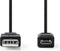 Nedis CCGP60540BK20 - USB A naar USB 2.0 micro - 200 cm - Zwart