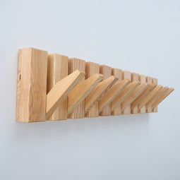Urban State wandkapstok - handgemaakt - 10 haken - essenhout (2025)