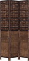 vidaXL - Kamerscherm - met - 3 - panelen - massief - paulowniahout - donkerbruin