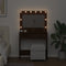 vidaXL - Kaptafel - met - LED - Verlichting - - - Bruin - Eiken - 78,5x41x135 - cm