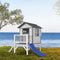 AXI Beach Lodge XL Speelhuis in Wit - Met Verdieping en Blauwe Glijbaan - Speelhuisje voor de tuin / buiten - FSC hout - Speeltoestel voor kinderen