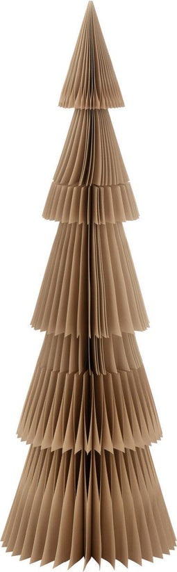J-Line Kerstboom Vouwbaar Papier Beige Small