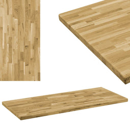 vidaXL - Tafelblad - rechthoekig - 44 - mm - 120x60 - cm - massief - eikenhout
