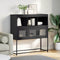 vidaXL - Dressoir - 100,5x39x107 - cm - koudgewalst - staal - zwart