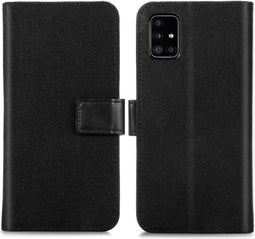 iMoshion Hoesje Geschikt voor Samsung Galaxy A51 Hoesje Met Pasjeshouder - iMoshion Luxe Canvas Bookcase - Zwart