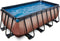 EXIT Wood zwembad 400x200x122cm met filterpomp - bruin
