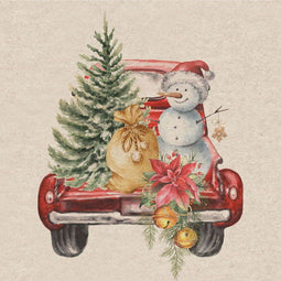 Duni - Servet l33x33 cm car snowman 20st