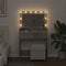 vidaXL - Kaptafel - met - LED-verlichting - in - Betongrijs, - 79x41x135 - cm