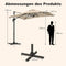 Coast Zweefparasol - 250 x 250 cm - Kantelbaar - 360° Draaibaar - Aluminium - Beige