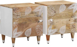 vidaXL - Nachtkastjes - 2 - st - 40x33,5x46 - cm - massief - mangohout