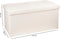 Atmosphera Poef/Hocker/Voetenbankje - opbergbox - beige - PU/MDF - 76 x 38 x 38 cm - opvouwbaar