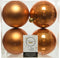 Decoris Kerstballen - 4x st - cognac bruin - D10 cm - kunststof - kerstversiering