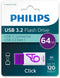 Philips Click - USB-C Flashdrive 64GB - 120MB/s Lezen - Paars