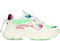 POSH by Poelman MADEE - Dames sneakers - Vetersluiting met chunky zool - Groen met combinatie