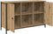 vidaXL - TV-kast - Zwart - Eiken - 101x35x65 - cm - Engineered - Hout - en - Staal