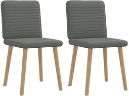 vidaXL - Eetkamerstoelen - 2 - st - stof - donkergrijs