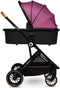 Lionelo Riya - Kinderwagen 2 in 1 - Wieg + Wandelwagen - XXL Zonnekap - Verstelbare Rugleuning - Roze Violet
