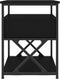 vidaXL - Nachtkastje - 40x42x55 - cm - bewerkt - hout - zwart