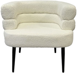 Versa Leunstoel - Fauteuil - Hout en stof - Wit 57 X 72 X 71 CM