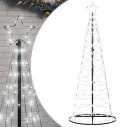 vidaXL - LED-kerstboom - 200 - LEDs - koud - wit - 182 - cm